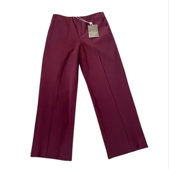 House of CB Rivi Wine Straight Leg Trousers Size L Holidays Date Night Career - Picture 2 of 12